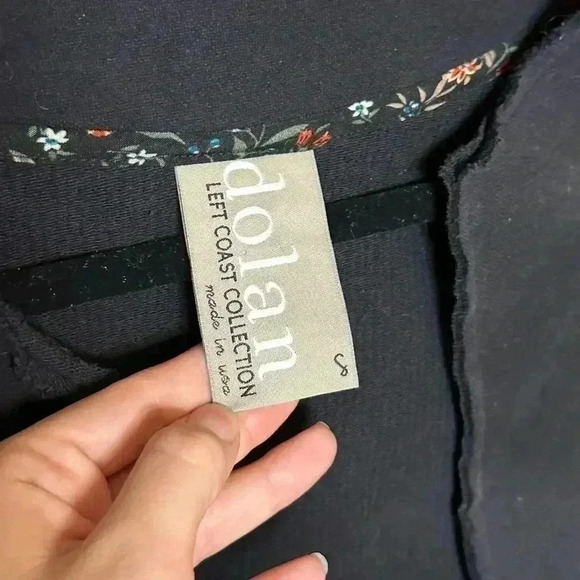 Dolan Left Coast Open Front Peplum Unstructured Blazer Size S Knit Black Anthro - Picture 5 of 6